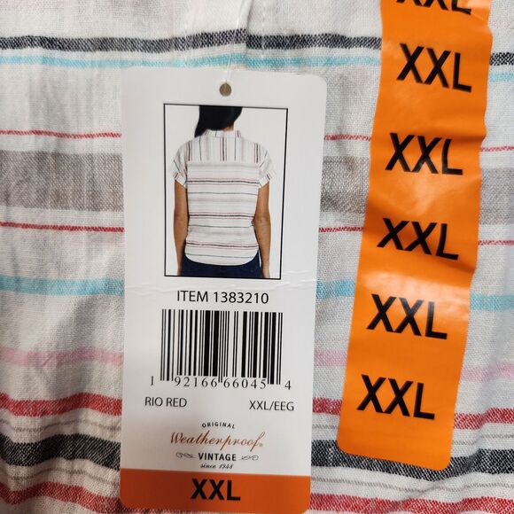 Weatherproof Vintage Linen SS Full Button Tie Shirt NWT XXL - Picture 7 of 8